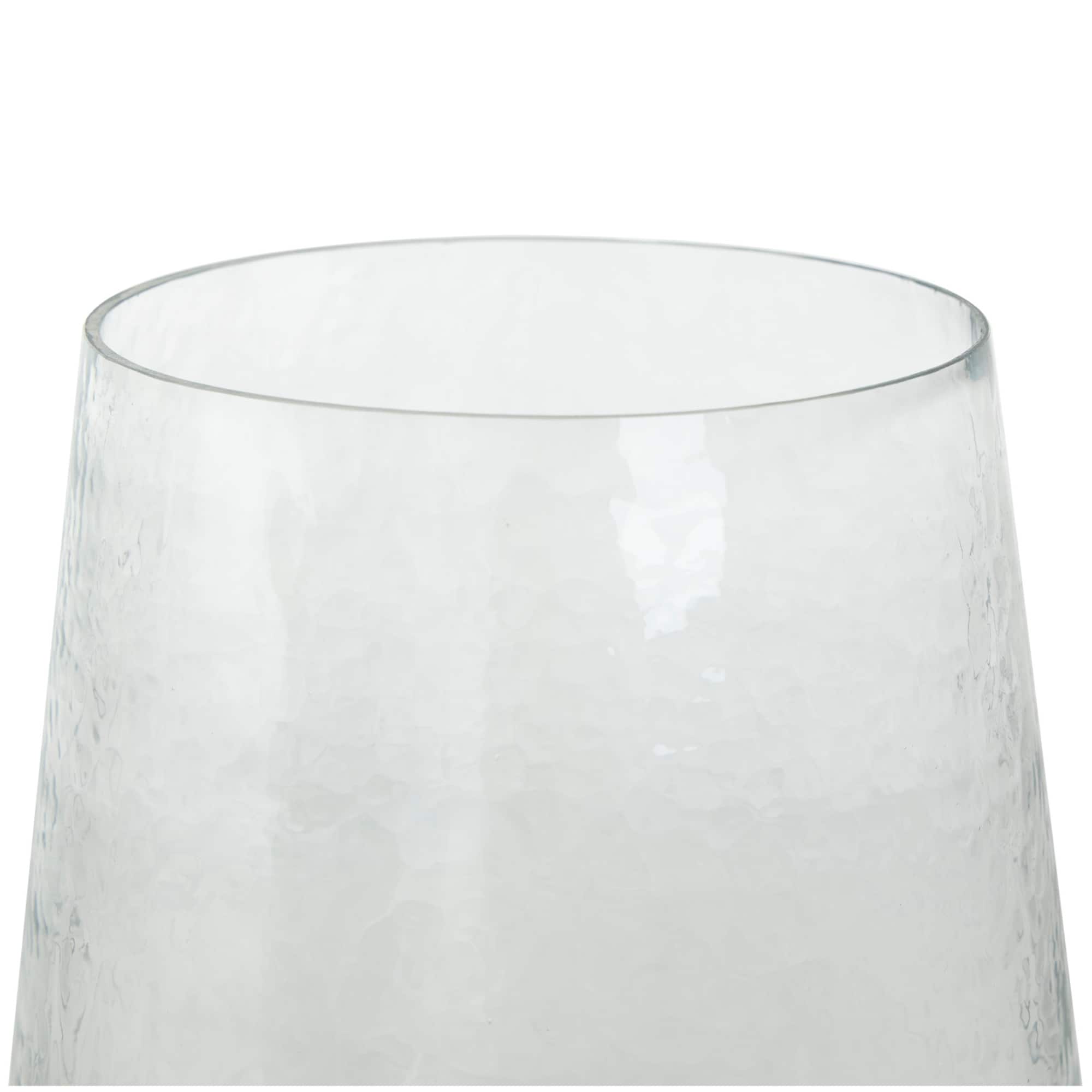 16" Clear Glass & Stainless Steel Hurricane Candle Holder